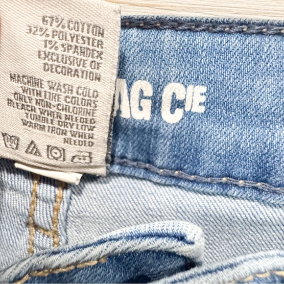 American Rag Cie light/ medium wash semi flared patchwork jean ❤️ - Picture 6 of 7